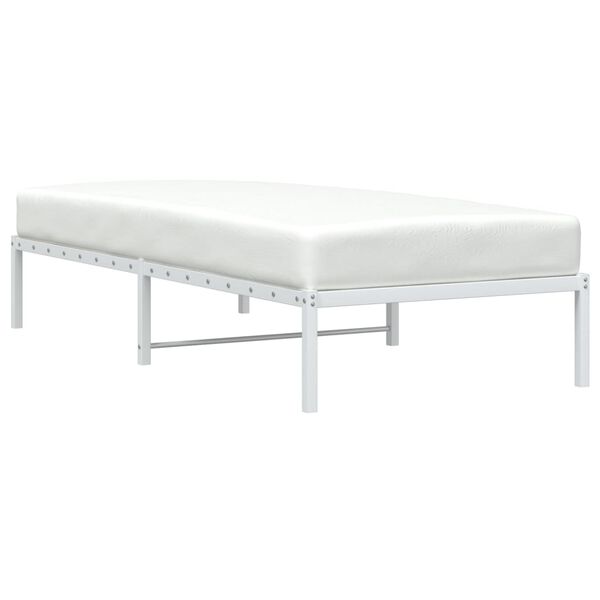 vidaXL Metal Bed Frame without Mattress White 90x200cm