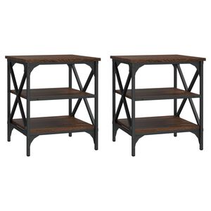 vidaXL Side Tables 2 pcs Brown Oak 40x42x50 cm Engineered Wood