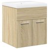 vidaXL 2 Piece Bathroom Furniture Set Sonoma Oak Engineered Wood