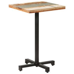 vidaXL Bistro Table | Mixed colour | Solid reclaimed wood, Powder-coated iron