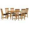 vidaXL Dining Set 7 pcs Black Solid Oak Wood