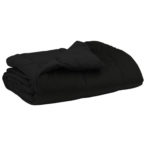 vidaXL Full Year Duvet Quilted Black 200 x 240 cm Microfiber