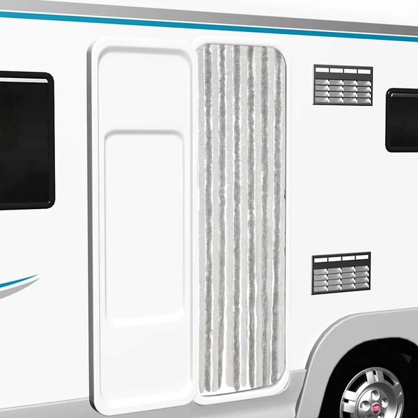 vidaXL Fly Curtain Light Grey and White 56x185 cm Chenille