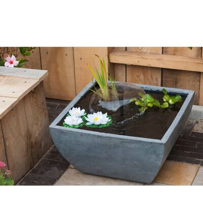 Ubbink Square Pond with Pump and Waterlilies Grey 1387081