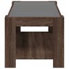 vidaXL Coffee Table with LED Brown Oak 93x53x45 cm Engineered Wood