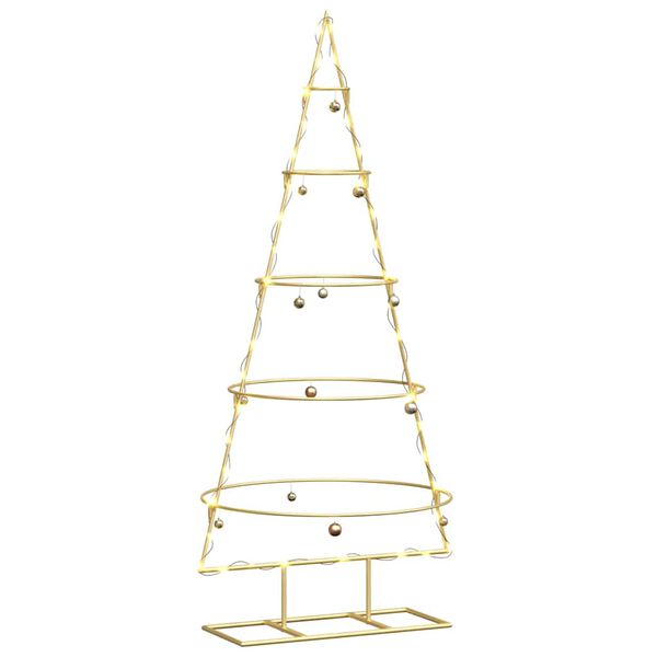 vidaXL Metal Christmas Tree with Stand Gold 125 cm Powder-coated steel