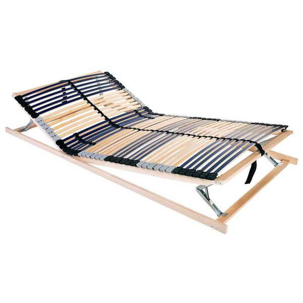 vidaXL Slatted Bed Base Brown 100 x 190 cm Solid Beech Wood