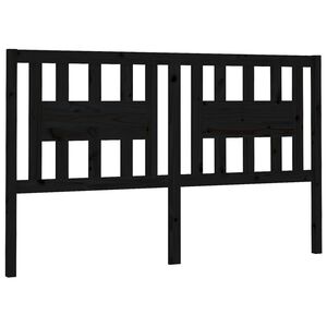 vidaXL Headboard Black 146x4x100 cm Solid Wood Pine