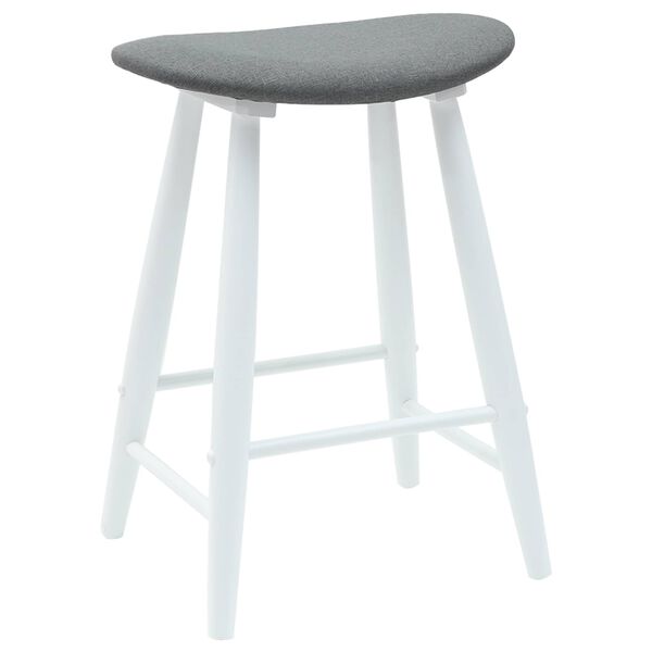 vidaXL Dining Chairs 2 pcs White 46 x 37 x 63 cm Solid Rubber Wood