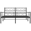 vidaXL Metal Bed Frame without Mattress with Footboard Black 160x200cm