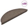 vidaXL Stair Mats Self-adhesive 30 pcs 56x17x3 cm Beige Half Round
