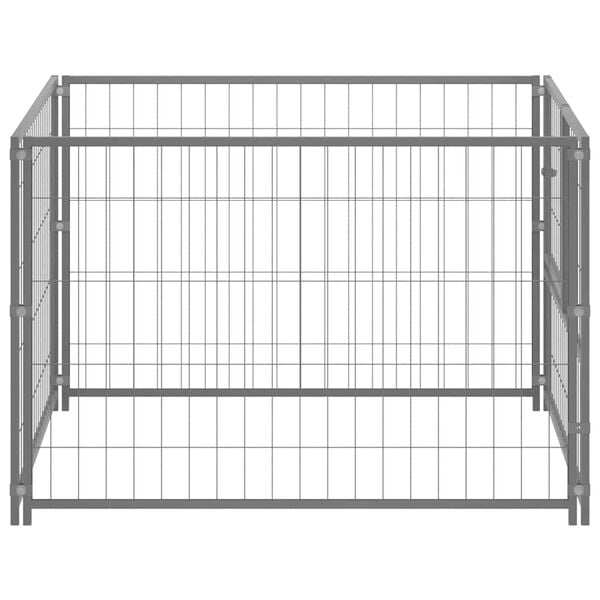 vidaXL Dog Kennel Silver 100x100x70 cm Steel