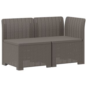 vidaXL 2-Seater Garden Sofa Rattan Look PP Light Grey