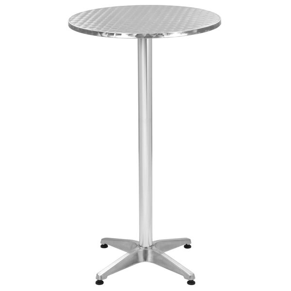 vidaXL Folding Garden Silver Table 60x(70-110) cm Aluminium