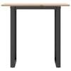 vidaXL Dining Table O-Frame 80x50x75 cm Solid Wood Pine and Steel