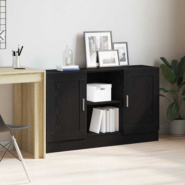 vidaXL Sideboard Black Oak 120 x 30.5 x 70 cm Engineered Wood