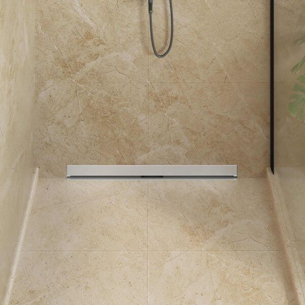 vidaXL Wall Mounted Shower Drain Silver 80 cm Stainless Steel 304