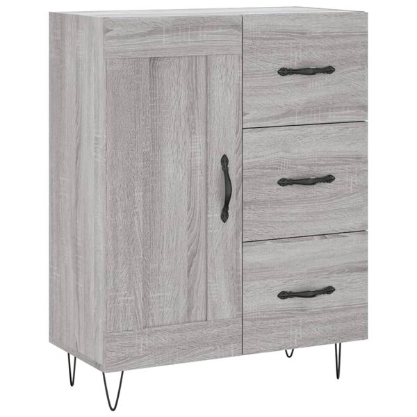 vidaXL Sideboard Grey Sonoma 69.5x34x90 cm Engineered Wood