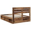 vidaXL Bed Frame with Headboard Old Wood 140 x 190 cm Solid Pine Wood