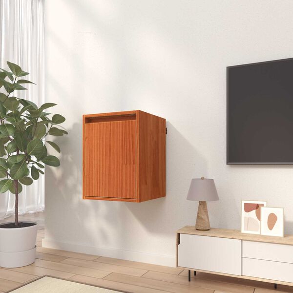 vidaXL Wall Cabinet 2 pcs Wax Brown 30 x 30 x 40 cm Solid Pine Wood