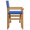 vidaXL Folding Director's Chairs 2 pcs Blue Solid Wood Teak