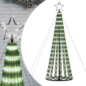 vidaXL LED Christmas Tree 275 LEDs Cold White 180 cm