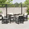 vidaXL Garden Dining Set 5 pcs Black Poly Rattan