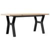 vidaXL Coffee Table Y-Frame 100x50x45.5 cm Solid Wood Pine and Steel