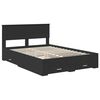 vidaXL Bed Frame with Headboard Black 135 x 190 cm Engineered Wood