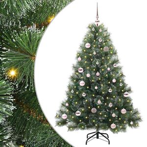 vidaXL Artificial Christmas Tree with 150 LEDs Green 150 cm PE and PVC