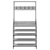 vidaXL Clothes Rack with Shoe Storage Grey Sonoma 90x34x184 cm