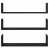 vidaXL Wall Shelves 3 pcs Black Oak 80x18x18 cm Engineered Wood