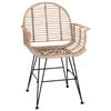 vidaXL Dining Chair 2 pcs Natural 57 x 54.5 x 85 cm Rattan and Iron