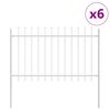 vidaXL Garden Fence 6 pcs White 10.2 x 1.2 m Powder-coated Steel