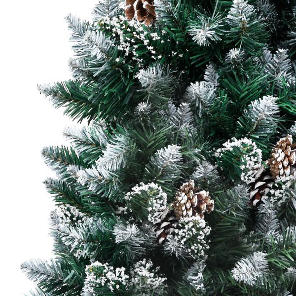 vidaXL Artificial Christmas Tree with Pine Cones and White Snow 180 cm