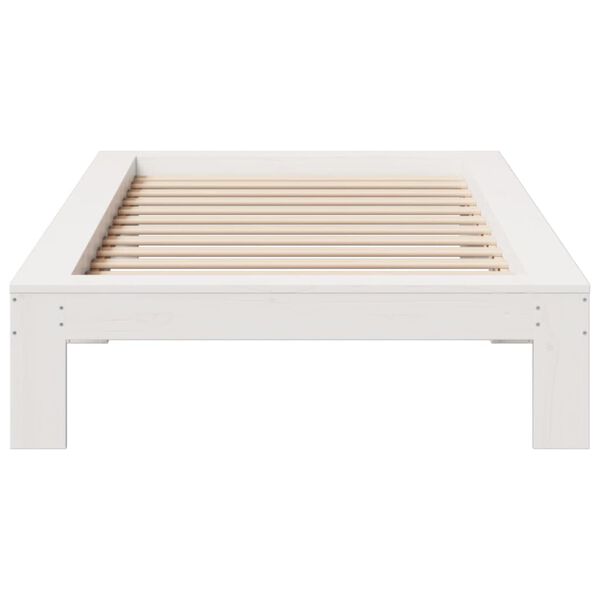 vidaXL Bed Frame without Mattress White 100x200 cm Solid Wood Pine