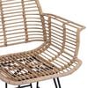 vidaXL Dining Chair 2 pcs Natural 57 x 54.5 x 85 cm Rattan and Iron