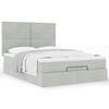 vidaXL Ottoman Bed with Mattresses Light Grey 140x200cm Velvet
