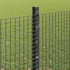 vidaXL Fence with Post Grey 1.2 x 10 m Steel and PVC