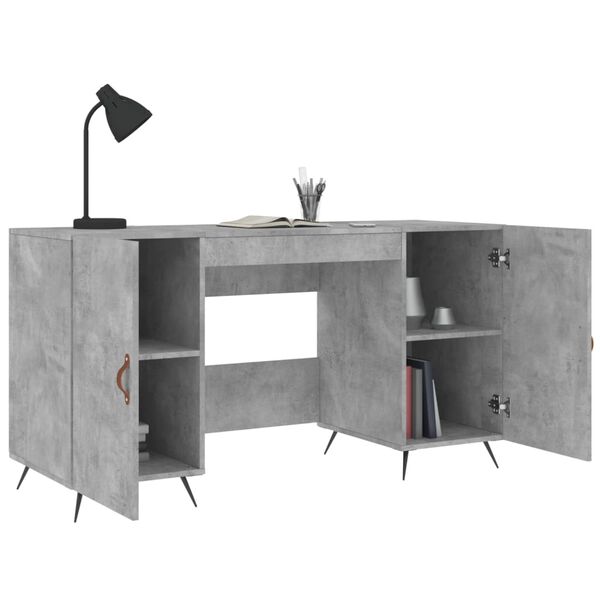 vidaXL Desk Concrete Grey 140x50x75 cm Engineered Wood
