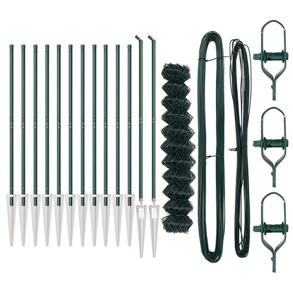 vidaXL Fence Post Green 1 x 25 m (60 x 60 mm mesh) Steel