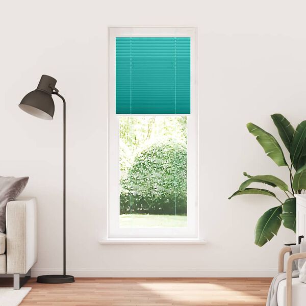 vidaXL Pleated Blind Petrol Green 75x200 cm Fabric Width 74.4 cm Polyester