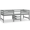 vidaXL Mid-high Bed without Mattress Grey Solid Wood Pine 90x200cm
