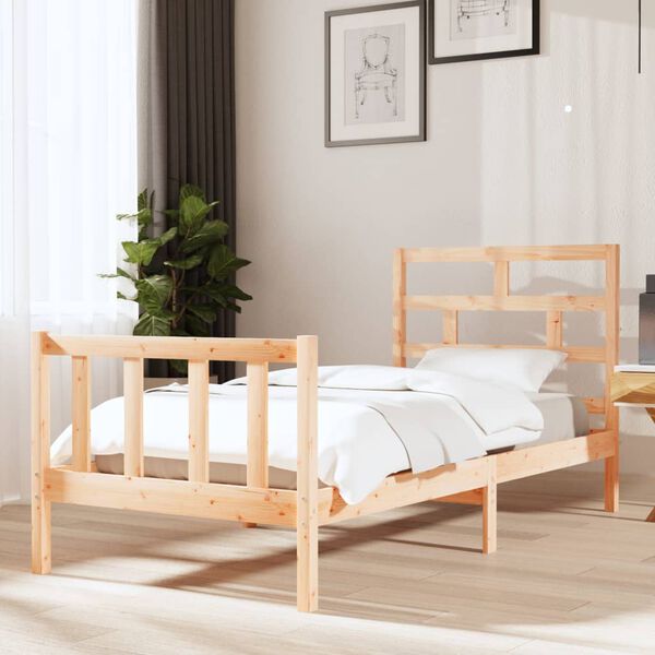 vidaXL Bed Frame without Mattress Solid Wood Pine Single