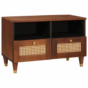 vidaXL TV Cabinet with Drawer Brown 70 x 33.5 x 46 cm Solid Mango Wood