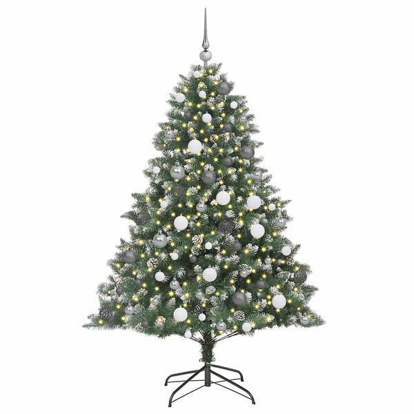 vidaXL Artificial Christmas Tree with 300 LEDs with Stand Green 180 cm