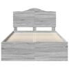 vidaXL Bed Frame Grey Sonoma 120 x 200 cm Solid Pine Wood
