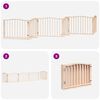 vidaXL Dog Gate with Door Foldable 6 Panels 480 cm Poplar Wood