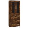 vidaXL Highboard Smoked Oak 69.5x34x180 cm Engineered Wood