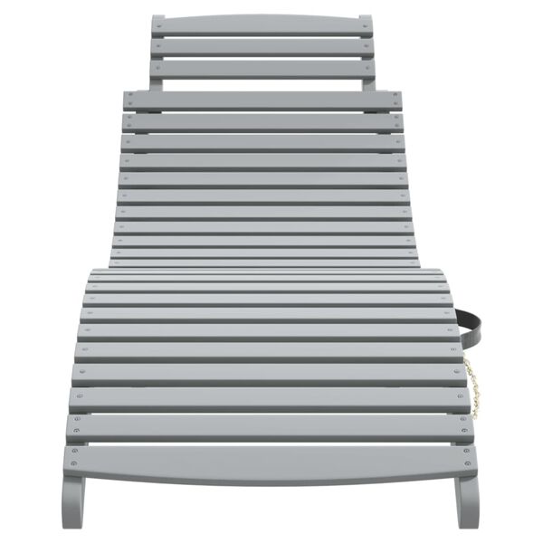 vidaXL Sun Lounger Grey 184x55x64 cm Solid Wood Acacia